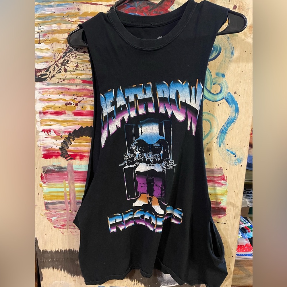 Death Row Records Black Graphic Tank Top